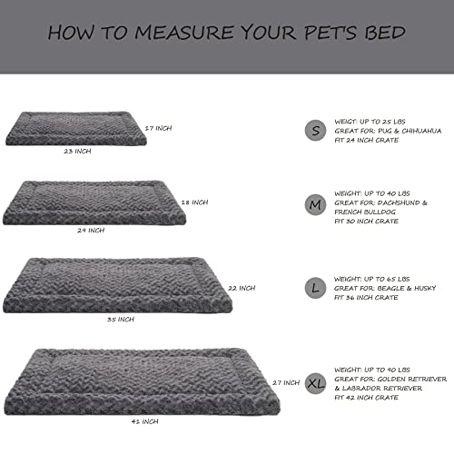 Washable Dog Bed Mat Ultra Soft Dog Crate Pad Comfy Fluffy Pet Kennel Beds Sleeping Mattress for Large Jumbo Medium Small ...