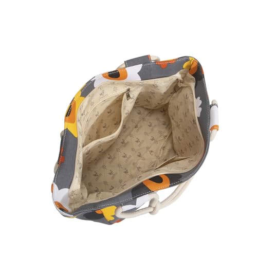 Large Tote Handbag,Women Beautiful Flower Bag, Canvas Shoulder Bags for Lady's Working/Shopping/Travel/Gym/Beach Wear,Flor...