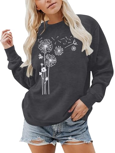 ASTANFY Be Kind Sweatshirt Womens Letter Print Pullover Long Sleeves Blessed Top Blouse
