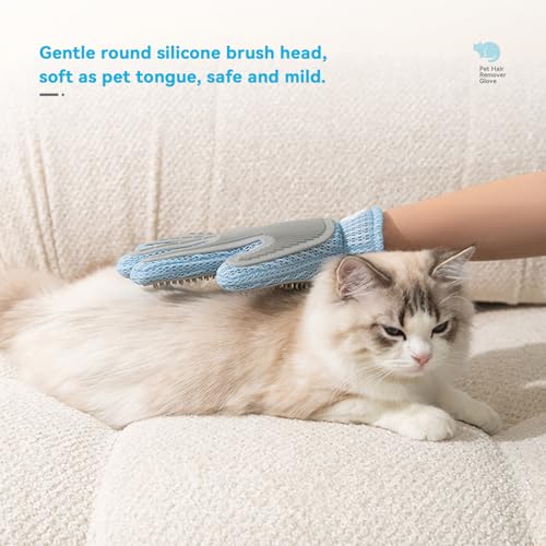 Guilinyuheng Pet Hair Remover Glove for Dogs & Cats, Upgraded Reusable 5-Finger, Gentle Deshedding Grooming Brush, Pet Hai...