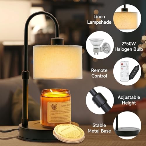 Cosy Life Candle Warmer Lamp with Remote Control & Timer, Dimmable Electric Wax Melt Lamp for Home Fragrance, Includes 2 B...