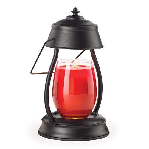Candle Warmers Etc Hurricane Candle Warmer Lantern for Top-Down Candle Melting, Black