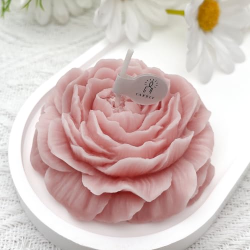 Mewealth Peony Candles Gifts for Women, Soy Wax Aromatherapy Candle, Room Decor Cute Flower Shaped Scented Candles, Aesthe...