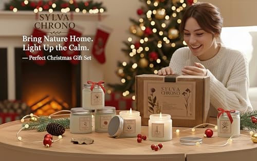 Scented Candle Gift Set for Women, Pet-Friendly 6-Pack Soy Wax Candles, 10% Essential Oils, Quick Diffusion, Long-Lasting ...