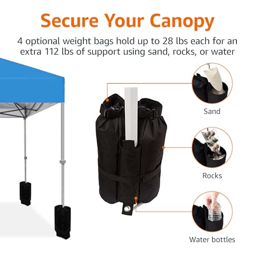 Amazon Basics Outdoor Pop Up 10 x 10 Canopy Tent for Events, Portable with Easy Setup, Sun Shelter for Outdoor Activities,...