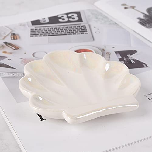 TIGERMILLION Shell Trinket Dish, Ceramic Ring Holder/Jewelry Tray, Cute Organizer Plate Vanity Decorations Accessories for...