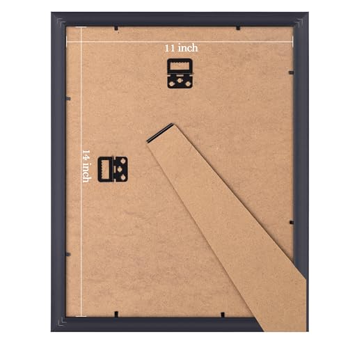 eletecpro 11x14 Picture Frames Set of 4, Vintage Photo Frame with Glass Cover, Gold Frames 11 x 14 Display 8x10 Photo with...