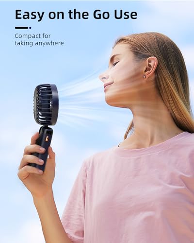 Koonie Portable Handheld, Battery Operated with Base, 8 Hours, Digital Display, 5 Speeds, 90° Ajustable, Rechargeable Mini...