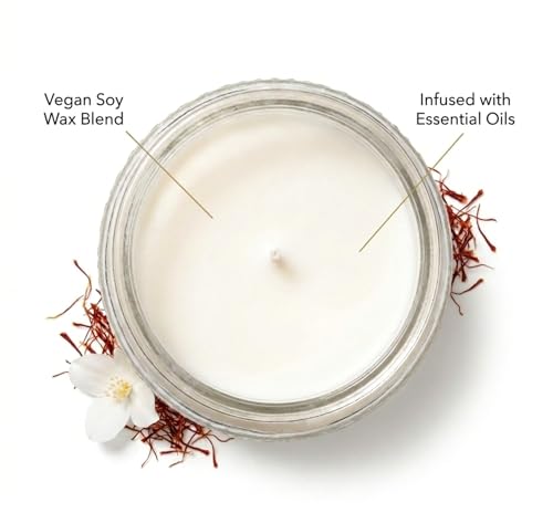LEOBEN CO – Amber Saffron Scented Candle – 18oz, Heirloom Collection Design – 80 hr Burn Time – Poured in California Using...