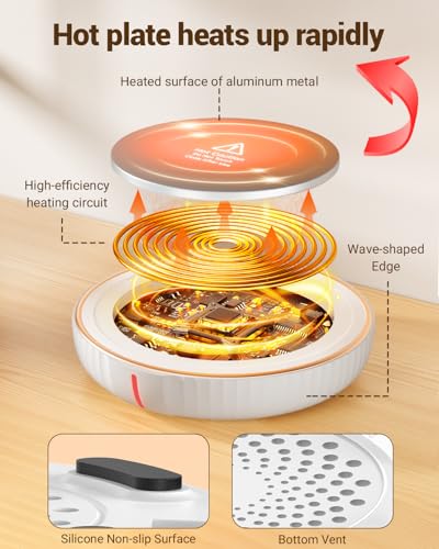 HouseGem Large Candle Warmer Plate - Coffee Cup Mug Warmer for Desk, Candle Melter, Electric Mug Heater for Beverages, Mil...