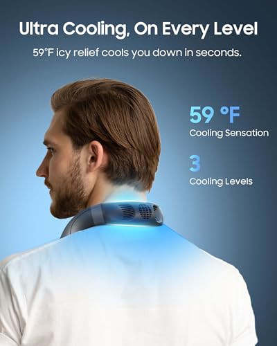 KOHA CoolMaster Ultra Neck Fan, Neck Air Conditioner, 2-in-1 Cooling Neck Fan Portable Rechargeable, Wearable Personal Fa...