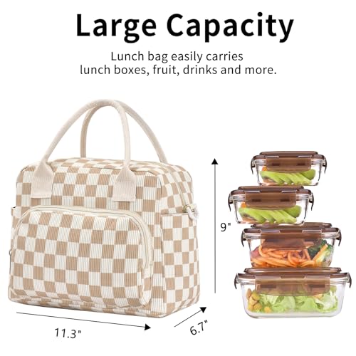 OYLOLA Lunch Bag Women Lunch Box for Women Adult Cute Insulated Lunch Bag Lager Cooler Lunch Tote Bags for Work Picnic (Be...
