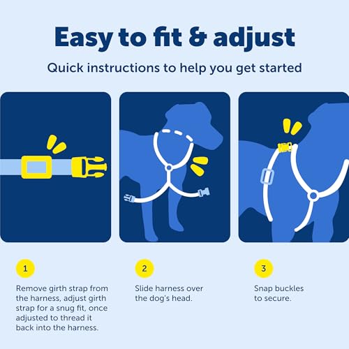 PetSafe EasySport Harness - Durable Padded Fabric, Adjustable Elastic Neckline, Rear-Leash Attachment & Nighttime Reflecti...
