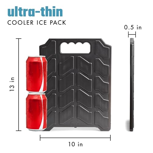 Cool Coolers by Fit & Fresh XL Slim Cooler Ice Blocks, Reusable & Long Lasting XL Ice Packs for Coolers, Slim XL Ice Packs...