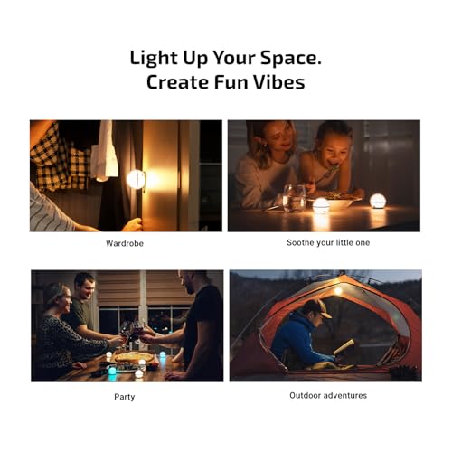 OLIGHT Sphere C Smart Night Light, USB-C Rechargeable, Ambient Table Lamp with APP Control, 75 Lumens RGB Dimmable Bedside...