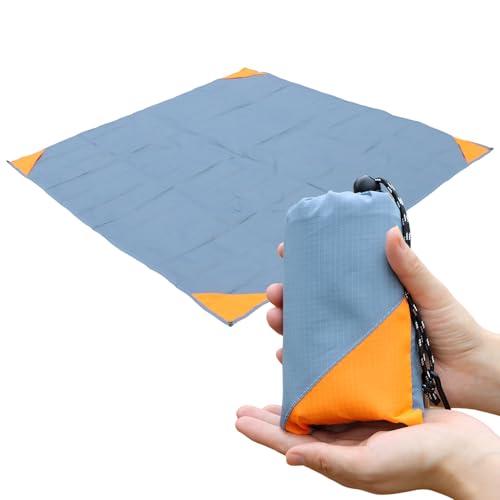 Orga'Neat Pocket Picnic Blanket, Sandproof Lightweight Pocket Camping Tarp, 55″x 60″ Foldable & Fits into Small Bag, Water...