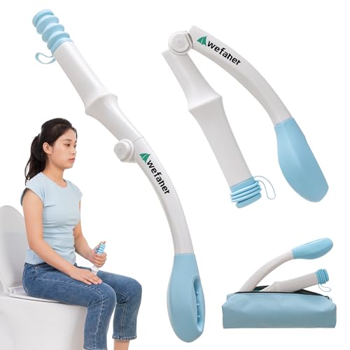 Wefaner Foldable Toilet Aid, 15.6“ Long Comfort Wipe Wand Bottom Buddy Toilet Self Tissue Aids for Toileting, Self Help Wi...