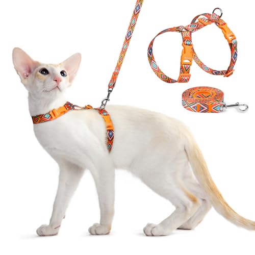 Dooradar Cat Harness and Leash, Escape Proof Adjustable Kitten Vest, Lightweight Soft Pet Straps, Easy Wearing for Small M...