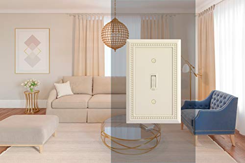 Henne Bery Sunken Pearls Heavy Duty Decorative Wall Plate Switch Plate Outlet Cover, Durable Solid Zinc Alloy (Single Togg...
