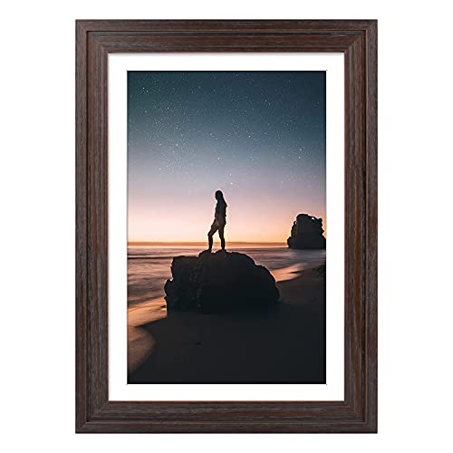 Golden State Art, 13x19 Picture Frame - Displays 11x17 Photo with Mat or 13x19 Without Mat, Wide Moulding Solid Wood Frame...