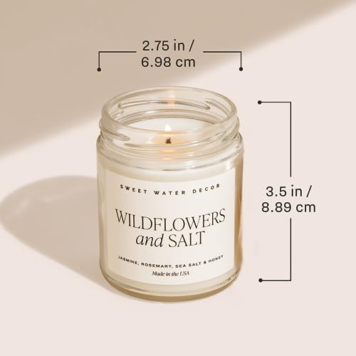 Sweet Water Decor Salt and Sea Patterned Candle – Soy Candles with Sea Salt, Citrus, Musk, Amber Aroma– 40 Hour Burn – 9oz...