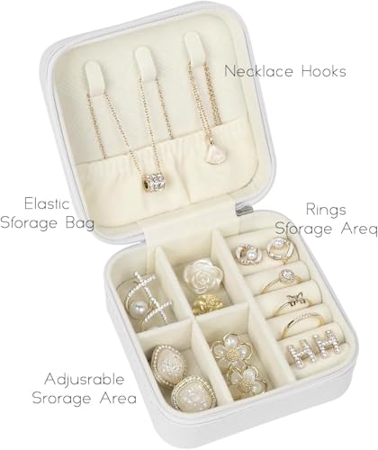 SLOZO Travel Jewelry Case, Travel Jewelry Box, Mini Jewelry Travel Case, Jewelry Organizer Case, Portable Small Jewelry Or...