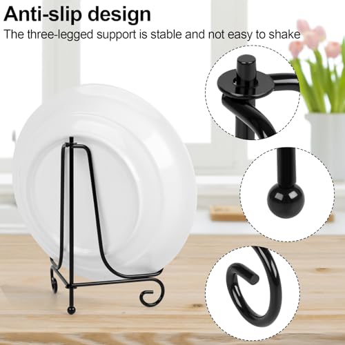 vivinin 6 Pack Plate Stands For Display (4 Inch, 6 Inch, 8 Inch), Plate Holder 3 Size Picture Frame Stand of Metal, Frame ...