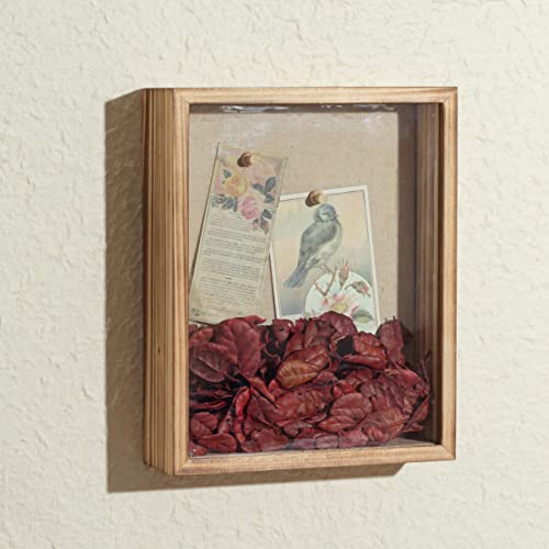 Increased Fire Shadow Box Frame 8x10 Shadow Box Display Case with Linen Back of Awards Memorabilia Flower, Pictures, Keeps...