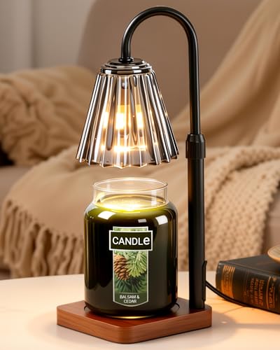 Marycele Black Candle Warmer Lamp with Timer & Dimmer Adjustable Height for Candle Jars, Mothers Day Gifts for Mom Birthda...