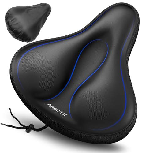 APECYC Bike Seat Cushion Gel Padded Saddle Cover for Men Women - Extra Padding Soft Comfort Bicycle Seat Cushion for Pelot...