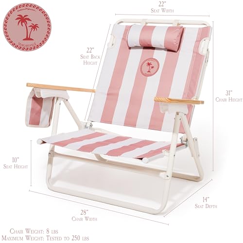 Business & Pleasure Co. Margaritaville Manana Backpack Beach Chair Lay Flat Reclining, Lightweight & Portable, Insulated C...