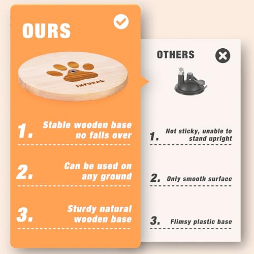 JXFUKAL Interactive cat Toy, Automatic Cat Wand Toy with Stable Wooden Base, 2 PCS Detachable Cat Teaser, 5PCS Refills Rep...