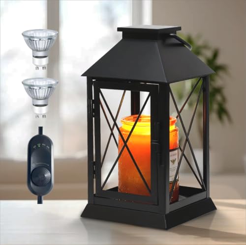 Candle Warmer Lamp with Timer,Compatible with 3 Wick Candles/Large Candel Jars,Vintage Lamp Candle Warmer Lantern,Dimmable...