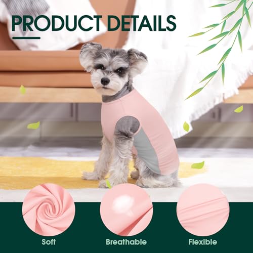 Kuoser Dog Cooling Vest, Sun Protection Puppy T-Shirts, Quick Dry Dog Summer Clothes for Medium Dogs Boy Girl Pink L