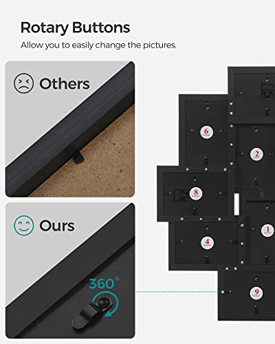 SONGMICS 4x6 Collage Picture Frames, 10-Pack Photo Collage Frame for Wall Decor, Glass Front, Assembly Required, Ink Black...