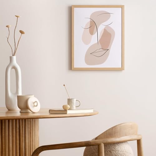 puthiac 11x14 Solid Oak Wood Picture Frame, Fits 8x10 with Mat or 11x14 Without Mat, Wall Display Only, Vertical or Horizo...