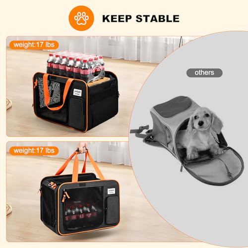 pidipiti 20 x 14 x 14 inches Expandable pet Carrier for 1 Large cat Under 25 lbs,2 Medium Cats 20 lbs+,cat Crate/Bag for S...