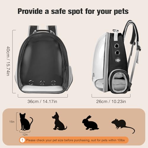 Cat Carrier Backpack, Pet Carrier Backpack Front Pack for Small Medium Cat Puppy Dog Carrier Backpack Bag Space Capsule, P...