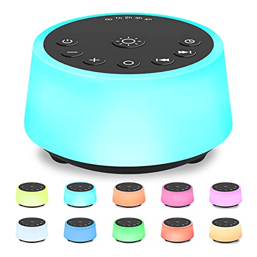 Color Noise Sound Machines with 10 Colors Night Light 25 Soothing Sounds and Sleep White Noise Machine 32 Volume Levels 5 ...