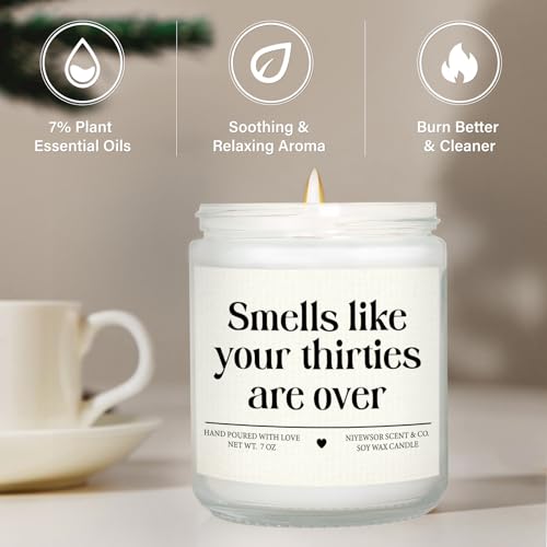 Niyewsor 40th Birthday Gifts Women Men, Forty Birthday Candle, 1986 40th Birthday Decorations for Women Men, 40 Year Old B...