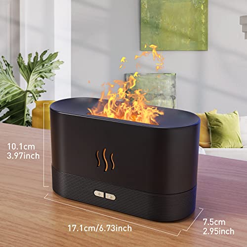 Colorful Flame Air Aroma Diffuser Humidifier, Upgraded 7 Flame Colors Noiseless Essential Oil Diffuser for Home,Office,Yog...