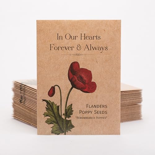 Bentley Seed Co. | Celebration of Life Funeral Favors for Guests | Non-GMO, Non-Coated Flanders Poppy Seed Packets in Our ...