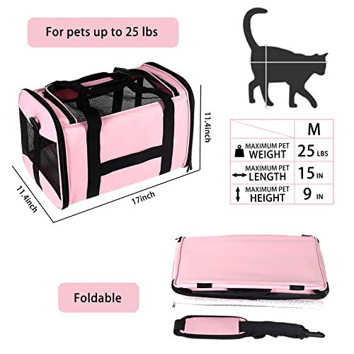 Cat Carrying Case - Pet Carrier Airline Approved, Protable and Breathable Pet Travel Carrier Removable Fleece Pad, Collaps...