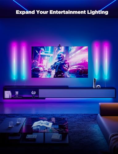 Govee Glide Wall Lights, RGBIC LED Light, Smart Gaming Light Compatible with SmartThings, RGB Lights Bar, LED Wall Lights ...
