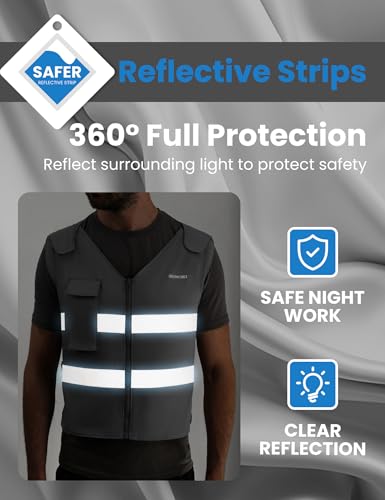 HENNCHEE Cooling Safety Vest for Men & Women, 12PCS Ice Packs, Body Cool Clothing for Hot Weather Outside Workers