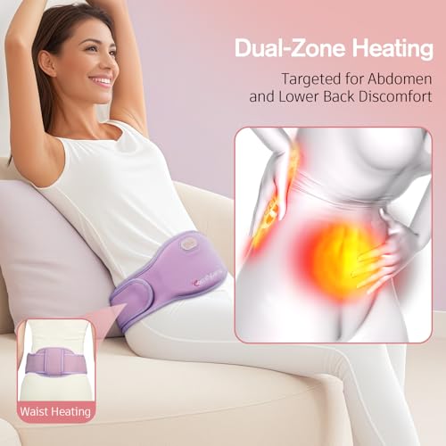 Comfytemp Portable Belly and Back Heating Pad for Period Soothing, FSA Eligible HSA Cordless Dual-Zone Menstrual Heating P...
