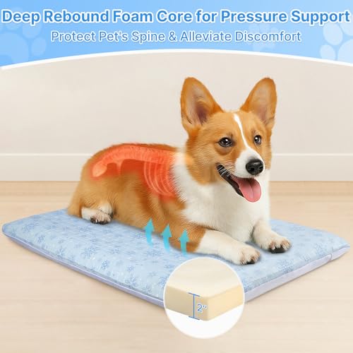 Atsuwell Dog Cooling Mat for Medium Dogs, 2" Thickened Foam Cooling Pad for Dogs with Gel Layer & Waterproof Cover, Orthop...