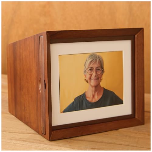 AspenStudio Photo Urn for Human Cremation Walnut Wooden Urn with Picture Frame Decorative Urn by Aspen Studio