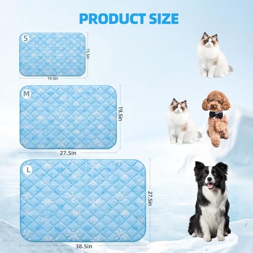 Homimp Dog Cooling Mat,15.5" x 19.5" Thicken Self-Cooling Mat for Dog&Cat,Internal Waterproof& Endothermic,Washable Pet Ic...