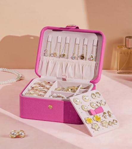 Homde Jewelry Box Small for Women: Ring Earring Organizer Storage for Dresser - Necklace Bracelets Holder with Multi Compa...